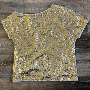 SHEIN off the shoulder sequin top.